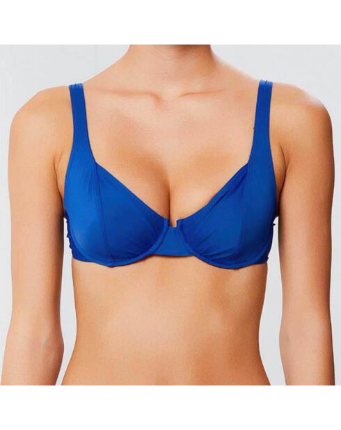 Middernachtblauwe zachte bikinitop met beugel