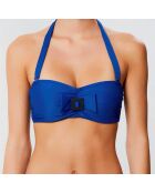 Haut de maillot bandeau moulé Escale bleu nuit