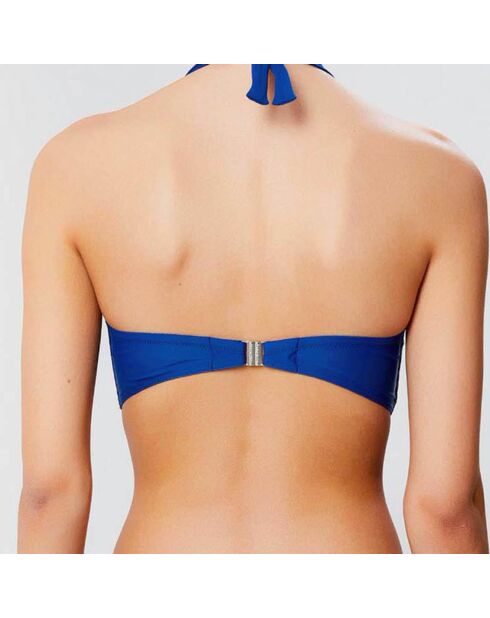 Haut de maillot bandeau moulé Escale bleu nuit