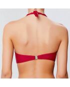 Haut de maillot bandeau moulé cerise