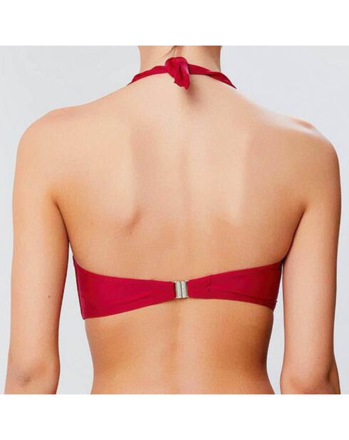 Haut de maillot bandeau moulé cerise