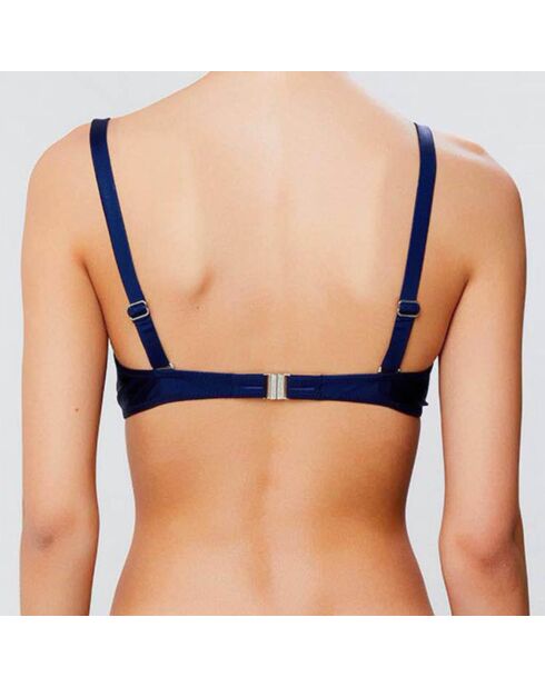 Iris glänzendes blaues Push-up-Bikinioberteil