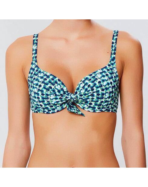 Blauw/groene push-up bikinitop Tosca
