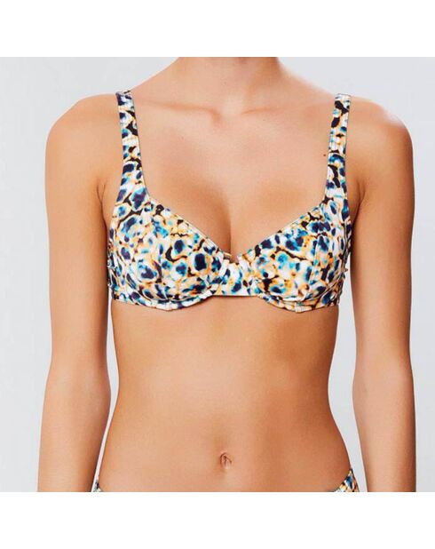 Haut de maillot soft armatures Jane ocre/vert/noir