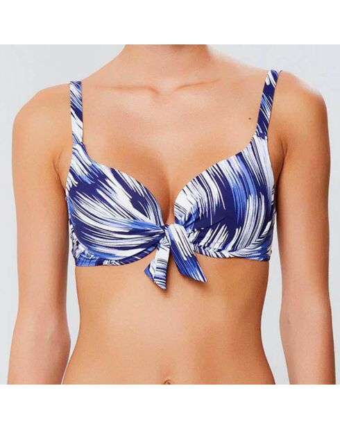 Marineblaues Push-up-Bikinioberteil Riva