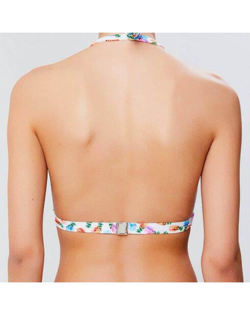 Haut de maillot triangle moulé Pina blanc/multicolore
