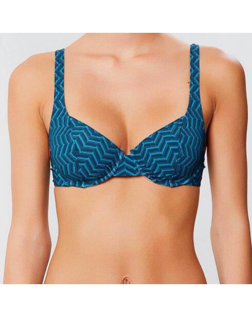 Haut de maillot soft armatures Lagune vert pin