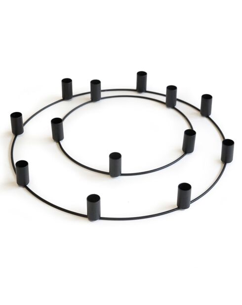 2 Bougeoirs rond Magda noir mat