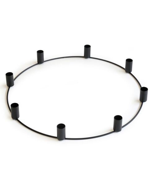 2 Bougeoirs rond Magda noir mat