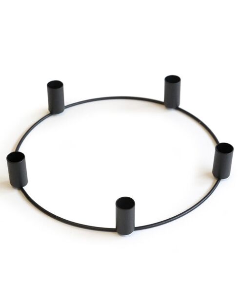 2 Bougeoirs rond Magda noir mat