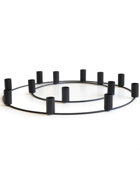 2 Bougeoirs rond Magda noir mat