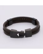 Brazalete Max Steel & Brown Leather