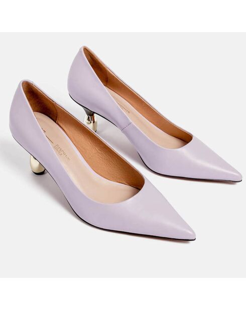 Escarpins en Cuir Alor lilas - Talon 6 cm
