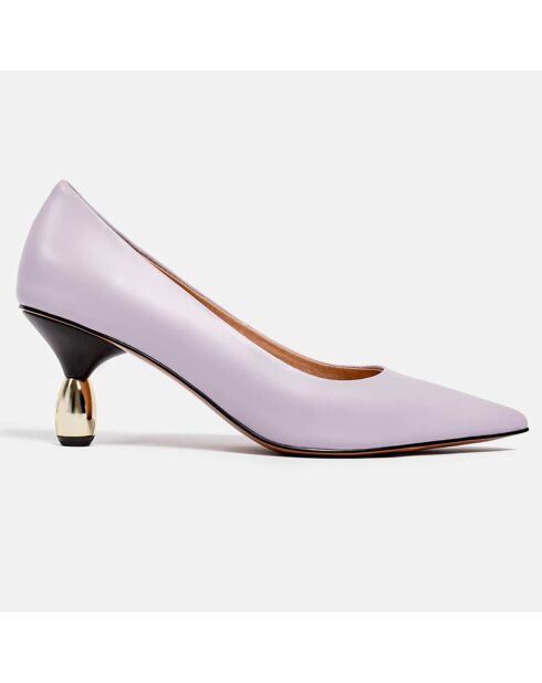 Escarpins en Cuir Alor lilas - Talon 6 cm