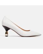 Escarpins en Cuir Alor blancs - Talon 6 cm