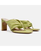 Pantolette Anta aus Leder mit Absatz, 6 cm Absatz, grün