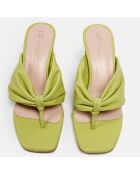 Pantolette Anta aus Leder mit Absatz, 6 cm Absatz, grün