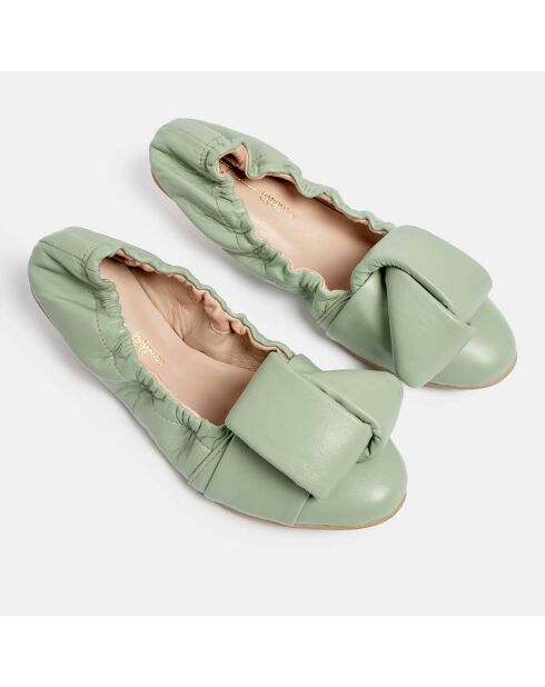 Ballerine en Cuir Hanloa vertes