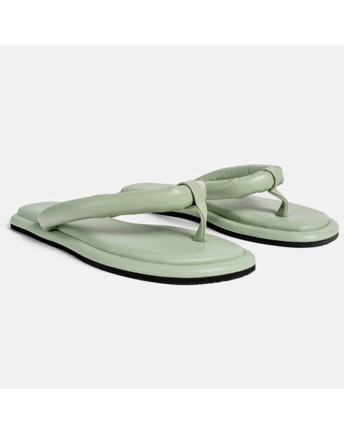 Tongs en Cuir vertes