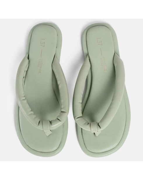 Tongs en Cuir vertes