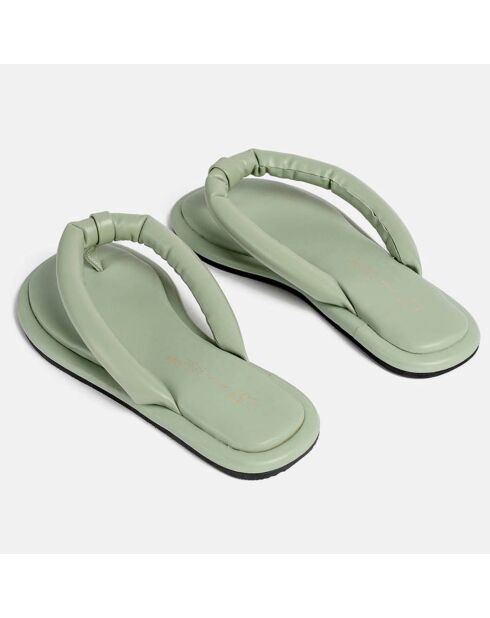 Tongs en Cuir vertes