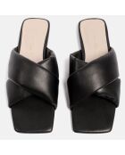Mules plate en Cuir noires