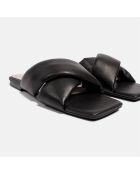 Mules plate en Cuir noires