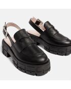 Mocassins ouverts en Cuir noirs