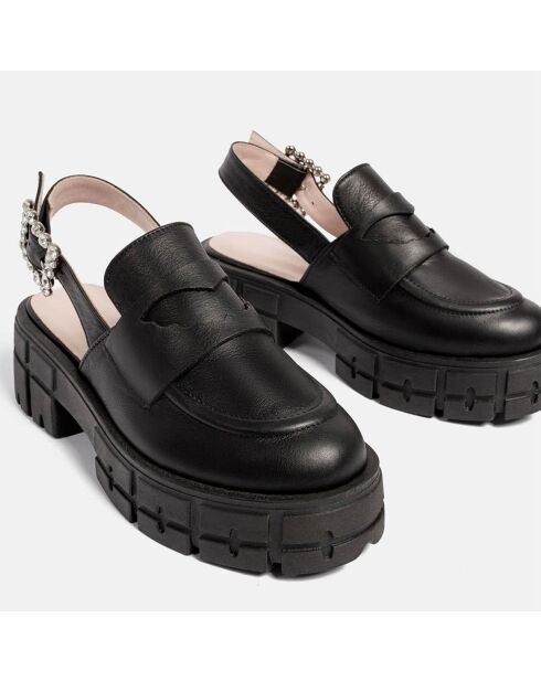 Mocassins ouverts en Cuir noirs