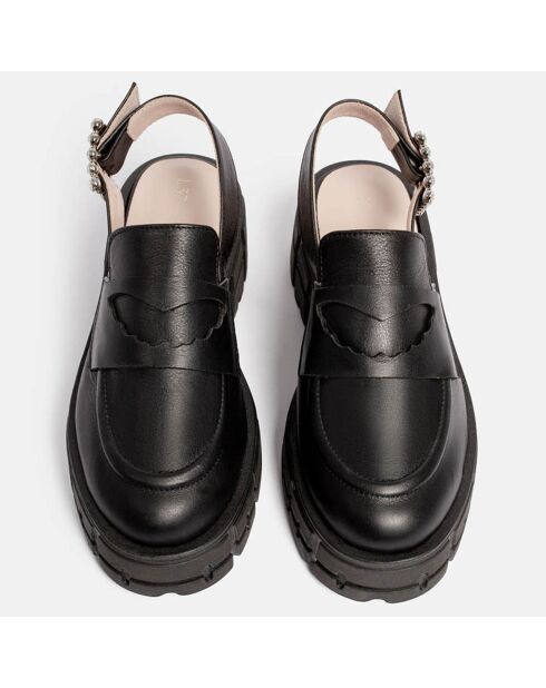 Mocassins ouverts en Cuir noirs