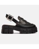 Mocassins ouverts en Cuir noirs