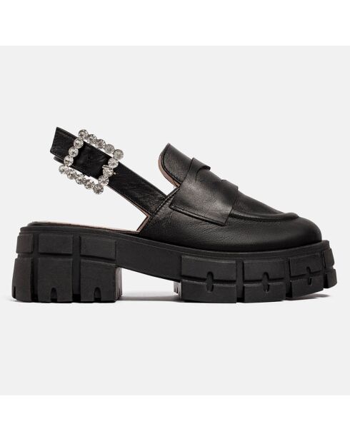 Mocassins ouverts en Cuir noirs