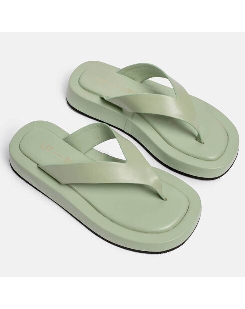 Tongs en Cuir Choo vertes