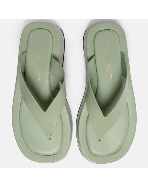 Tongs en Cuir Choo vertes