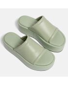 Poh grüne Plateau-Pantolette mit 5 cm Absatz