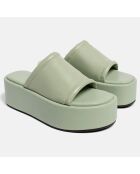 Poh grüne Plateau-Pantolette mit 5 cm Absatz