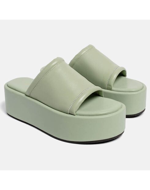 Poh grüne Plateau-Pantolette mit 5 cm Absatz