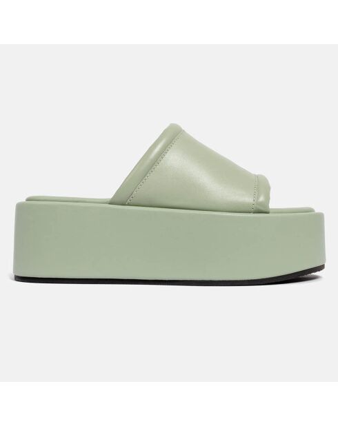 Poh grüne Plateau-Pantolette mit 5 cm Absatz