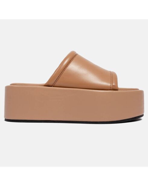 Poh Plateau-Pantolette, kamelfarben, 5 cm Absatz