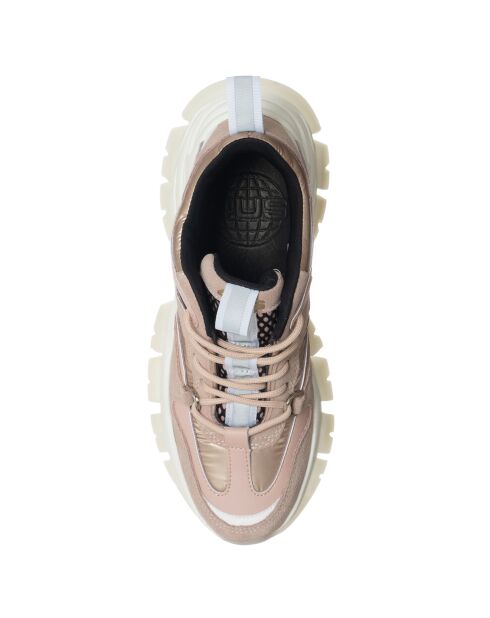 Sneakers en Cuir Rosita rose/blanc - Talon 5 cm