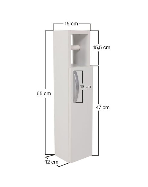 Sternweißes Badmöbel - 15x65x12 cm