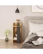 Elos linker Nachttisch Eiche/Anthrazit - 25x60x27 cm