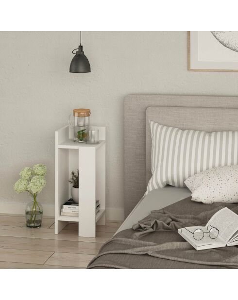 Table de nuit Elos gauche blanc - 25x60x27 cm