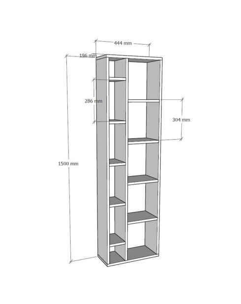 Bibliothèque tomi chêne - 45x150x20 cm