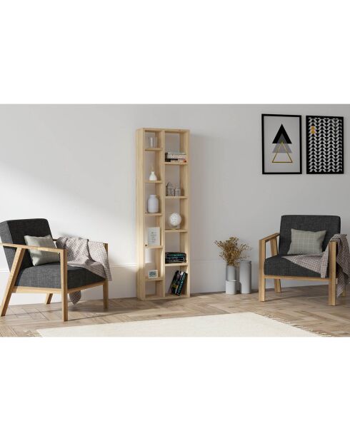 Bibliothèque tomi chêne - 45x150x20 cm