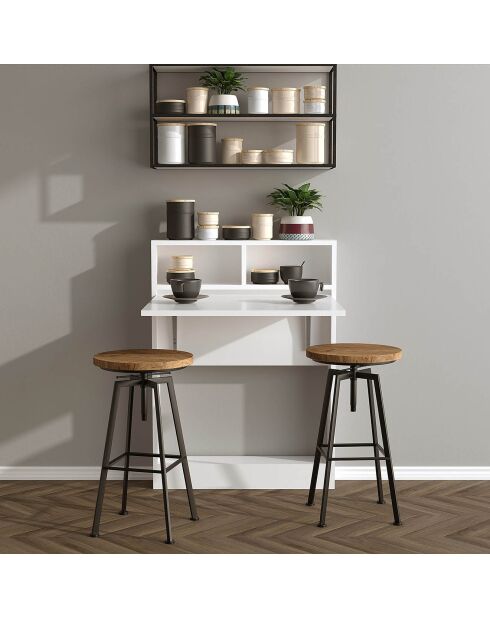 Table pliable bracked blanc - 70x90x15 cm
