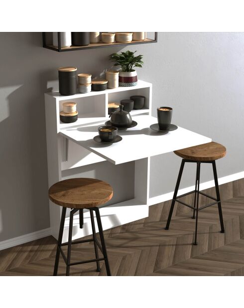 Table pliable bracked blanc - 70x90x15 cm