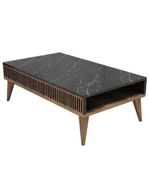 Table basse Milan noyer/noir - 105x34.6x60 cm