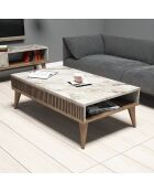 Table basse Milan noyer/blanc - 105x34.6x60 cm