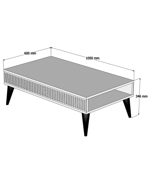 Table basse Milan noyer/blanc - 105x34.6x60 cm